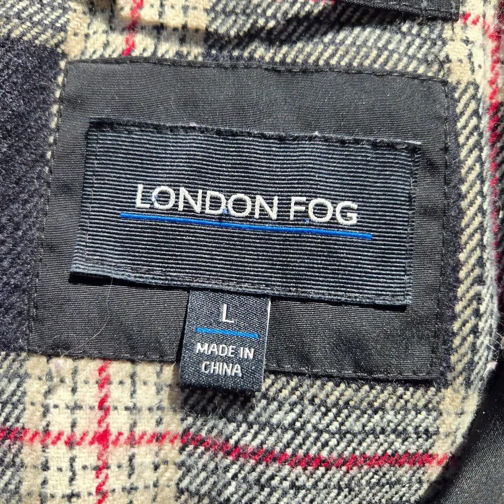 London Fog Mens‎ Black Size Large Insulated Winter Coat Parka Detachable Hood - Picture 3 of 11